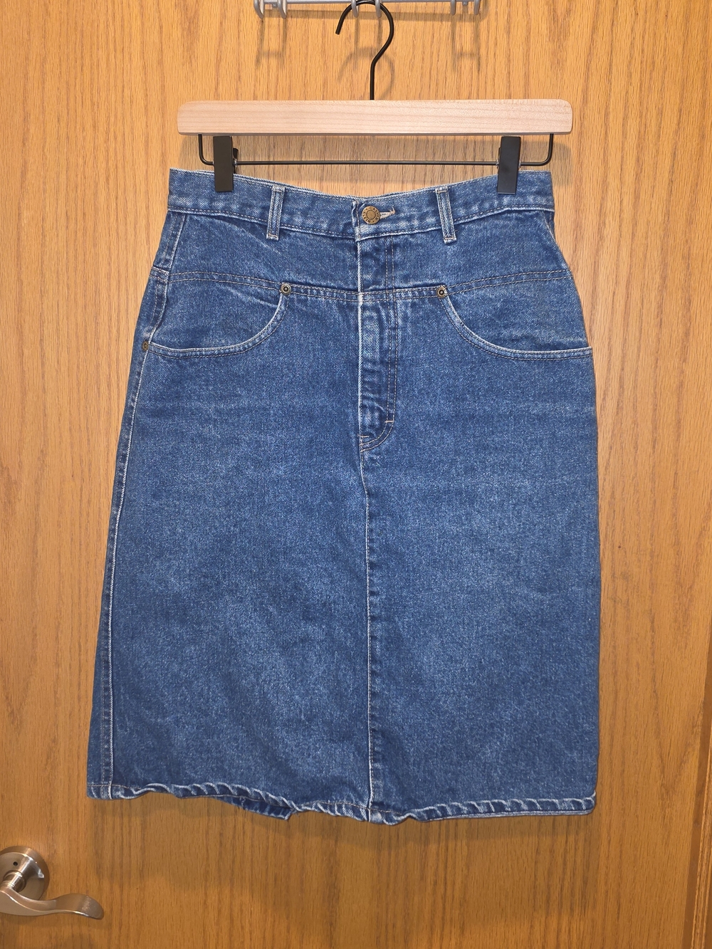 Vintage Calvin Klein Dark Blue Denim Midi Skirt